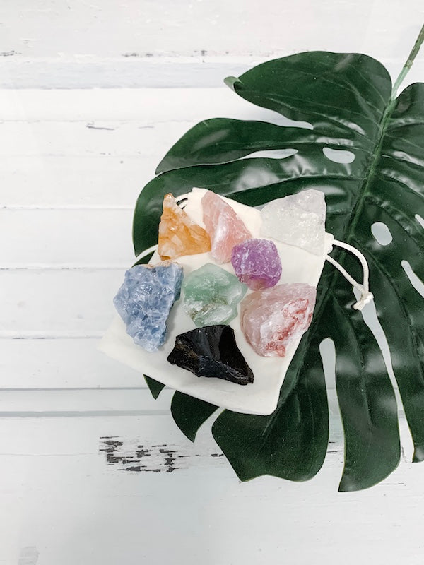 Chakra crystal set by The Purist Collection