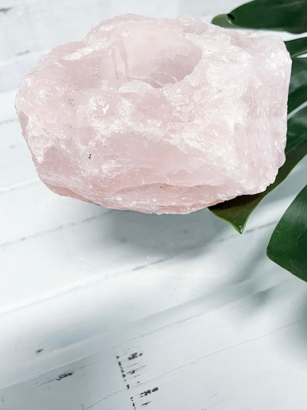 Rose Quartz Tea Light Holder